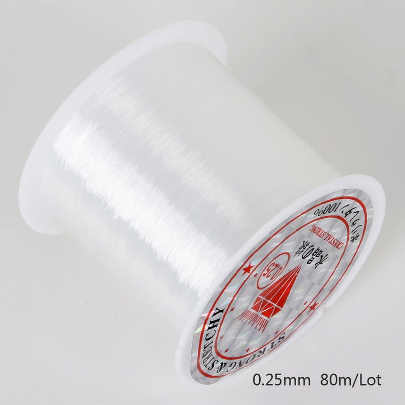 0.2-0.8MM crystal non-elastic transparent fishing line diy winding woven necklace ring beads tassel beading line 0.25mm about 80 m/roll 