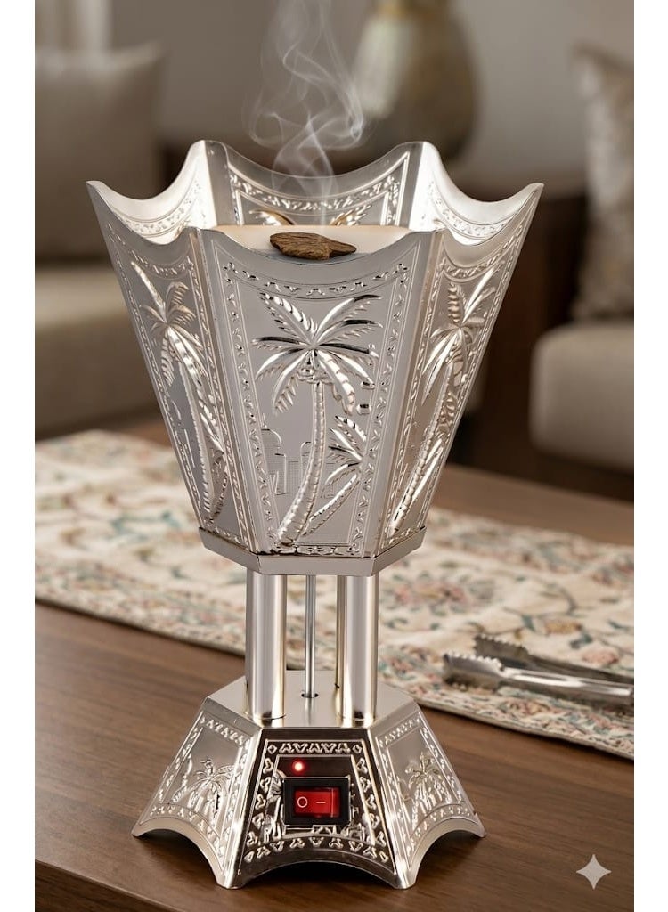 Roomlyne A modern, multi-colored electronic incense burner with an elegant design for home and special occasions, featuring safe vapor control and a long-lasting oud fragrance. - Image 1