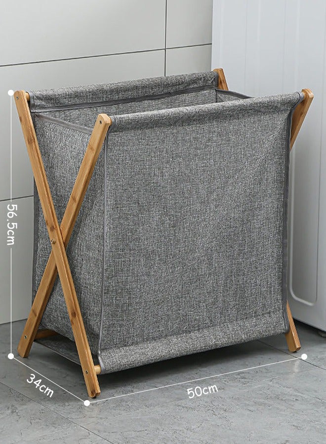 Beauenty Bamboo Clothes Storage Basket Folding Clothes Laundry Basket  - Image 3