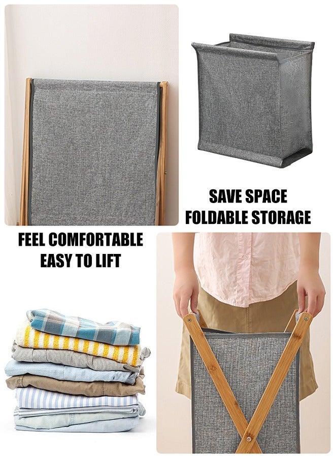Beauenty Bamboo Clothes Storage Basket Folding Clothes Laundry Basket  - Image 5
