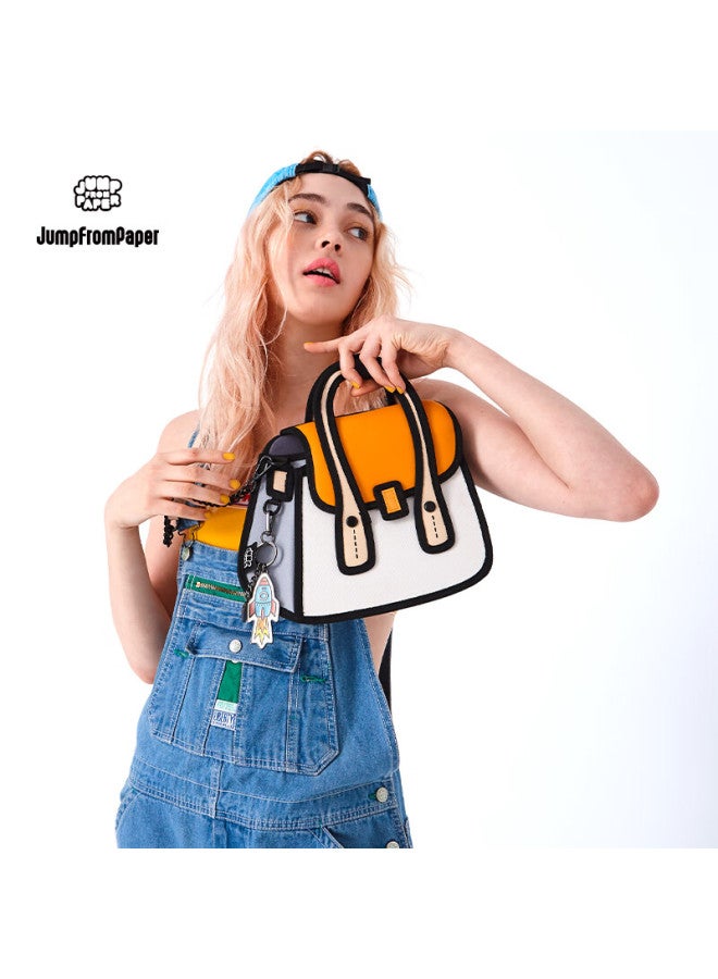 Jumpfrompaper Cat Head Owl Anime 2d Manga Crossbody Bag For Women, Shoulder Bag Jfp Valentine's Day Gift, Orange - Image 1