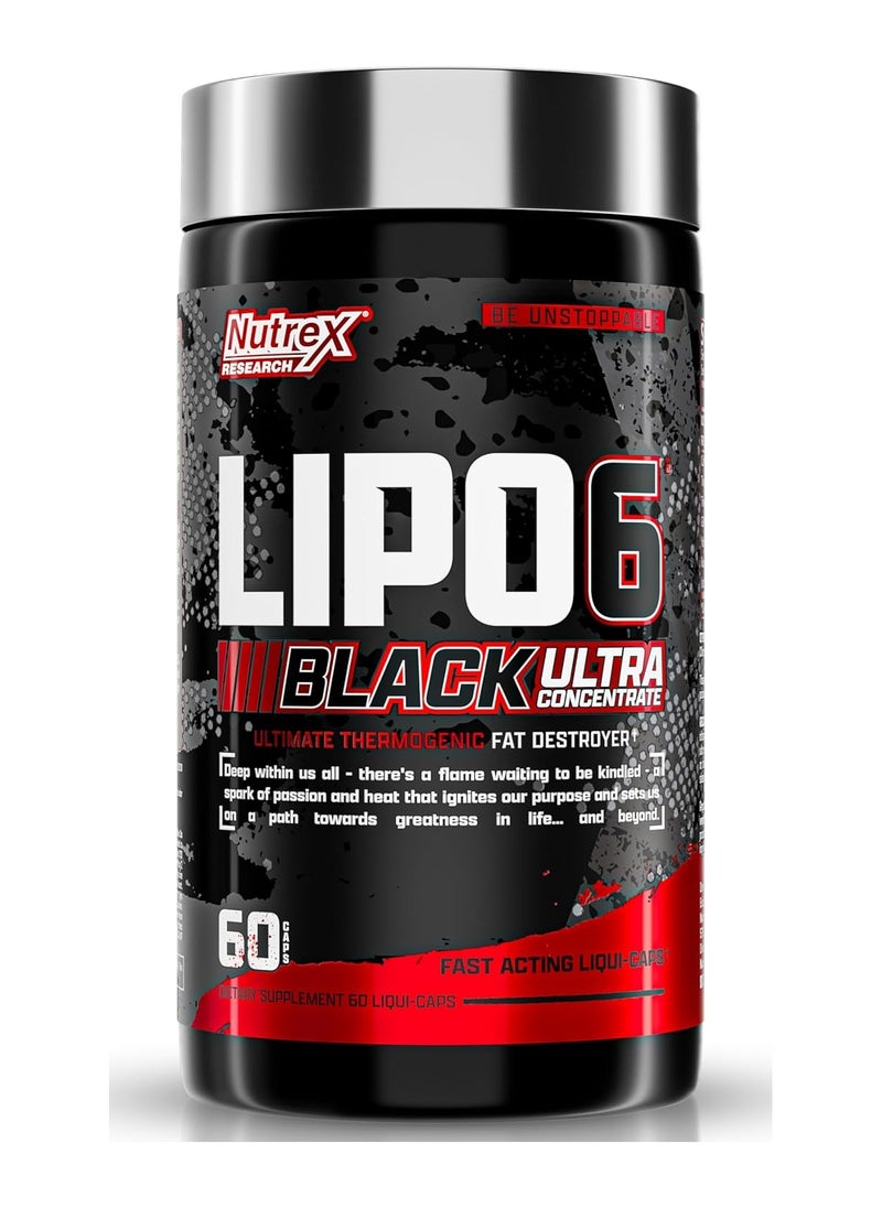 Nutrex Research Lipo 6 Black Ultra 60 Capsules 60 Servings 80g  - Image 1