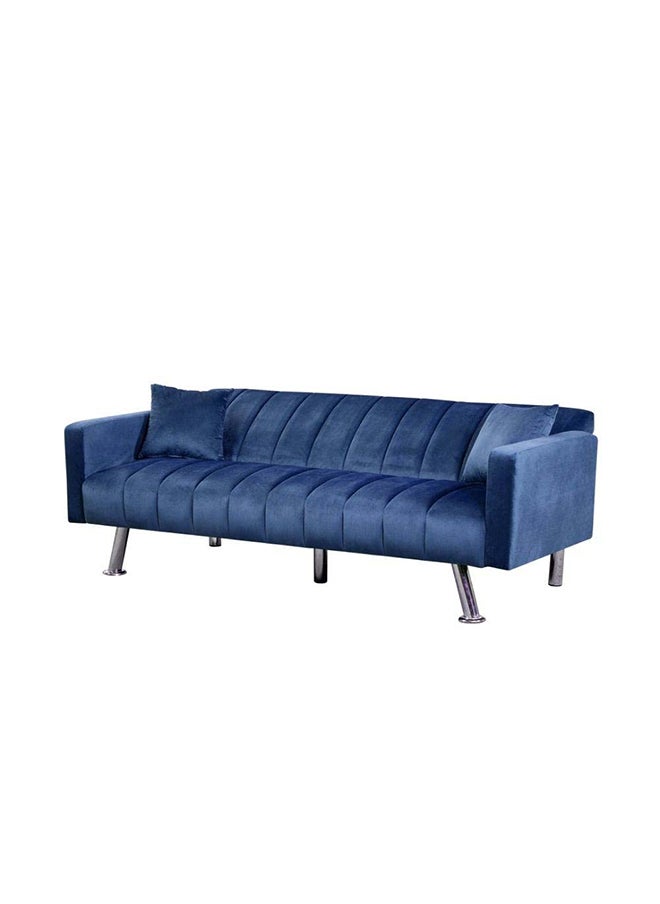 DANUBE HOME Glam Fabric Sofa Bed  Modern Design Two Seat Sofas Comfortable Living Room Furniture 185 x W 81 x H 77 cm Navy  - Image 3
