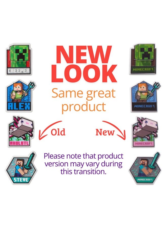 DecoPac DecoPac Minecraft Lush Finds Rings, Cupcake Decorations Featuring Creeper, Alex, Steve and Axolotl! Multicolored 3D Food Safe Cake Toppers - 24 Pack  - Image 5