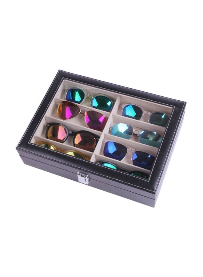 8-Slot Handmade Acrylic Plate Glass Window Leather Sunglasses Storage Box - Image 3