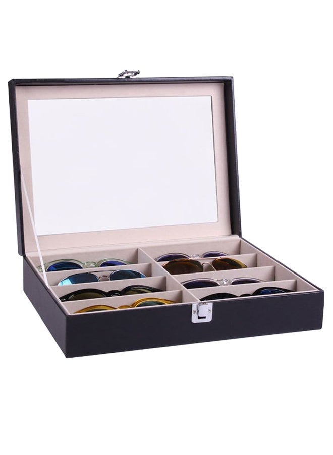 8-Slot Handmade Acrylic Plate Glass Window Leather Sunglasses Storage Box - Image 2
