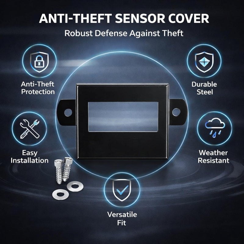 Front Sensor Protector Cover, Anti Theft Steel, Rustproof Heavy Duty Long Lifespan - Secure Theft Protection, Durable Material, Easy Installation for Vehicle Sensors (Black) - Image 3