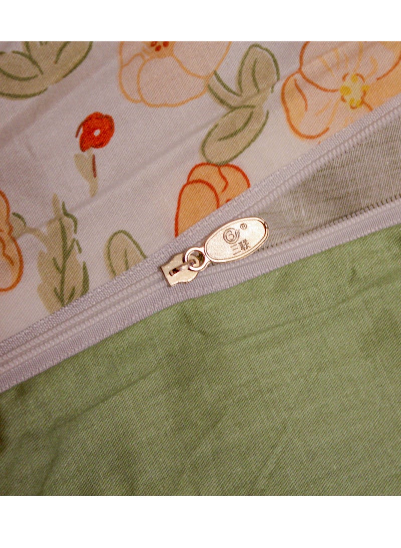 نسيج قطني طويل جديد  الأخضر والأصفر 200 * 230cm أربعة قطعة السرير - Image 5