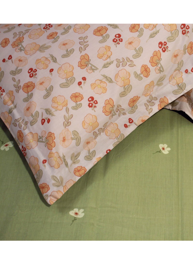 نسيج قطني طويل جديد  الأخضر والأصفر 200 * 230cm أربعة قطعة السرير - Image 3