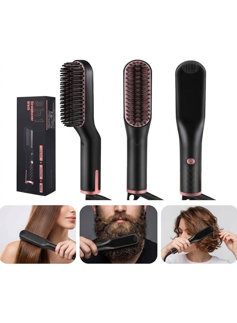 Beard Straightener Electric Mens Heated Beard Hair Straightener Combs Heating Smoothing Portable Hair Styling Tools - Image 1