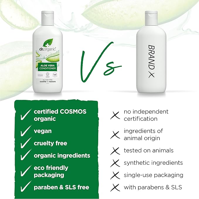 dr.organic بلسم دكتور أورجانيك الصبار مهدئ لجميع أنواع الشعر طبيعي نباتي خالي من القسوة خالي من البارابين خالي من SLS قابل لإعادة التدوير معتمد عضوي 265 مل قد يختلف التعبئة والتغليف - Image 4