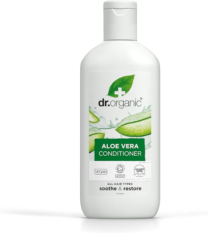 dr.organic بلسم دكتور أورجانيك الصبار مهدئ لجميع أنواع الشعر طبيعي نباتي خالي من القسوة خالي من البارابين خالي من SLS قابل لإعادة التدوير معتمد عضوي 265 مل قد يختلف التعبئة والتغليف - Image 1