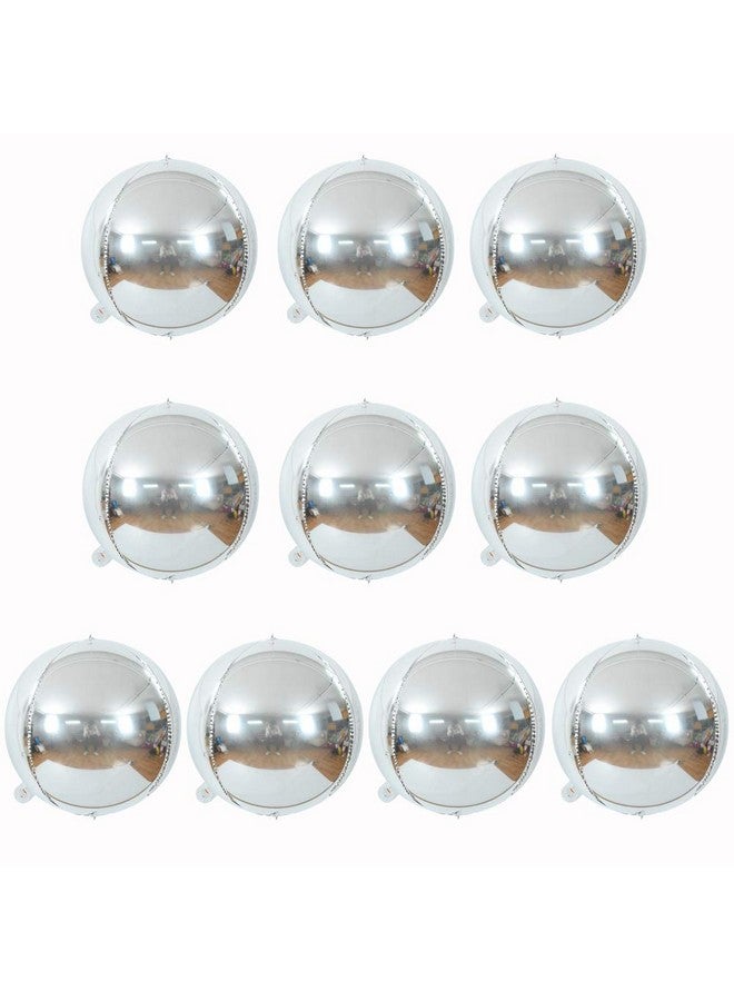 بيشيدا 10 قطعة بالون فضي 4D 10 بوصة من رقائق مايلر المجال بالون لحفلات أعياد الميلاد وحفلات عيد الحب وعيد الميلاد ومستلزمات تزيين الدش للأطفال - Image 1