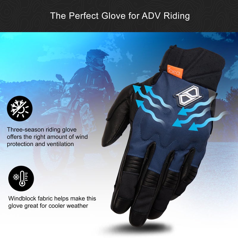 MSR Tactical Mens Gloves, Touchscreen Capable | Motorcycle | Paintball | Airsoft | ADV Wind Blocking Gloves W/D3O Large Black - Image 4