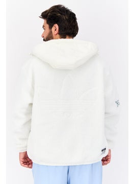 adidas Originals Men Sportswear Fit Long Sleeve Outdoor Sherpa Jacket, White  - Image 3