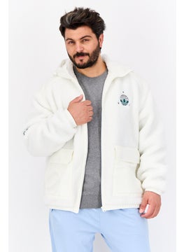 adidas Originals Men Sportswear Fit Long Sleeve Outdoor Sherpa Jacket, White  - Image 1