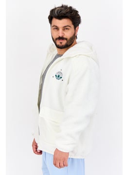 adidas Originals Men Sportswear Fit Long Sleeve Outdoor Sherpa Jacket, White  - Image 2
