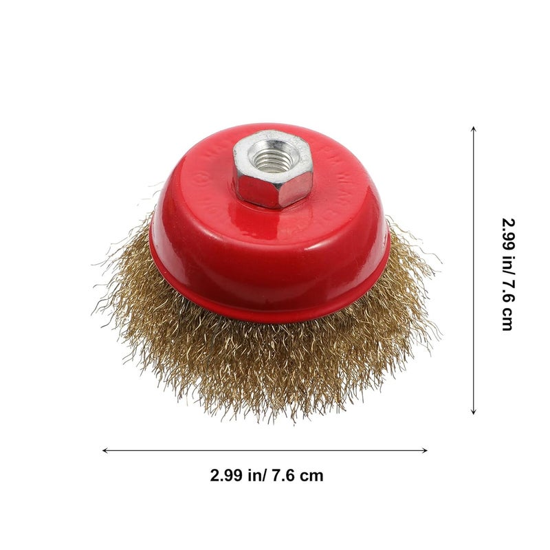 قطعتان فرشاة كوب سلك فولاذي للحفر، تلميع، إزالة الطلاء، تشطيب السطح، مرونة عالية - Image 4