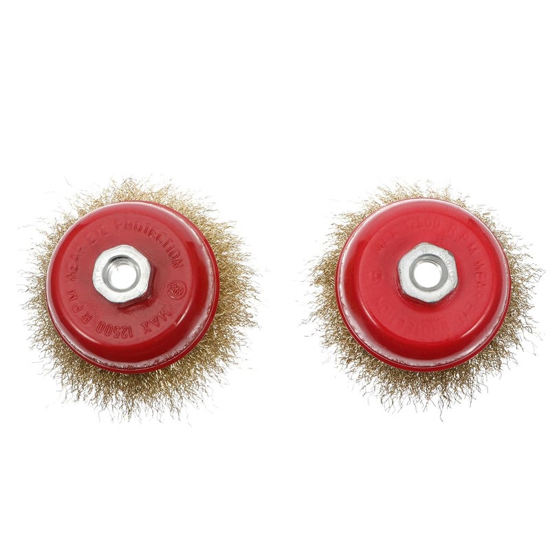 قطعتان فرشاة كوب سلك فولاذي للحفر، تلميع، إزالة الطلاء، تشطيب السطح، مرونة عالية - Image 1