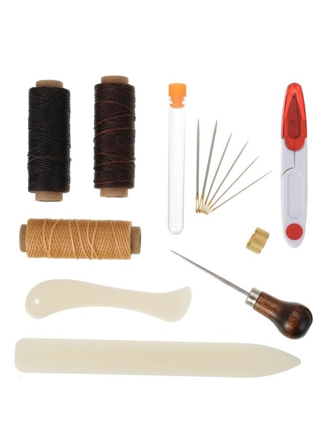 Shappy 15 Pieces Bookbinding Kit Starter Tools Set Bone Folder Paper Creaser, Waxed Thread, Awl, Large-Eye Needles for DIY Bookbinding Crafts and Sewing Supplies - Image 1