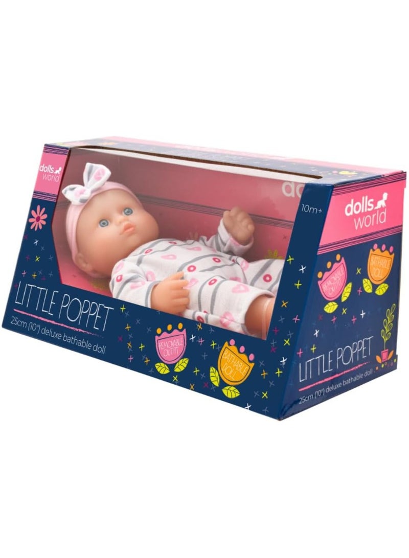 dolls world DollsWorld Little Poppets 10-Inch Bathable Vinyl Doll – Soft & Cuddly Deluxe Baby Doll Toy for Kids 10 Months+ by Peterkin - Image 3