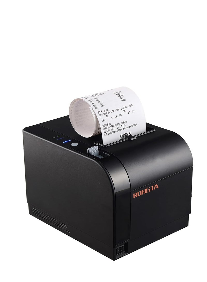 Rongta Thermal Receipt Printer, 80mm Receipt Printers, Thermal Pos Printer with Auto Cutter Support Cash Drawer,USB Serial Ethernet Support ESC/POS, Compatible with Windows/Mac/Linux - Image 1