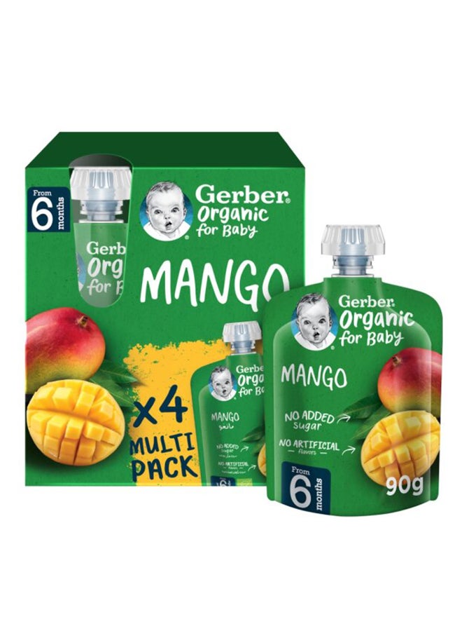 Gerber Organic Mango Puree 4 x 90g - Image 1