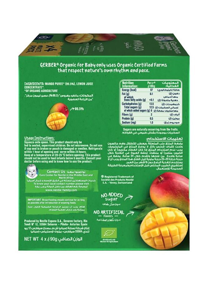 Gerber Organic Mango Puree 4 x 90g - Image 2
