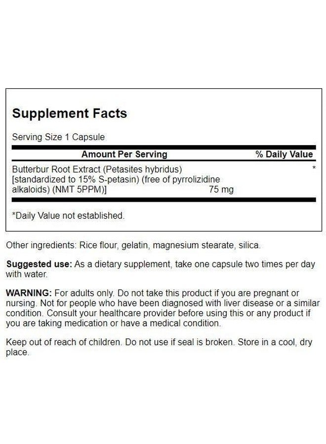 Swanson Butterbur Extract - Standardized 75 mg 60 Caps - Image 2