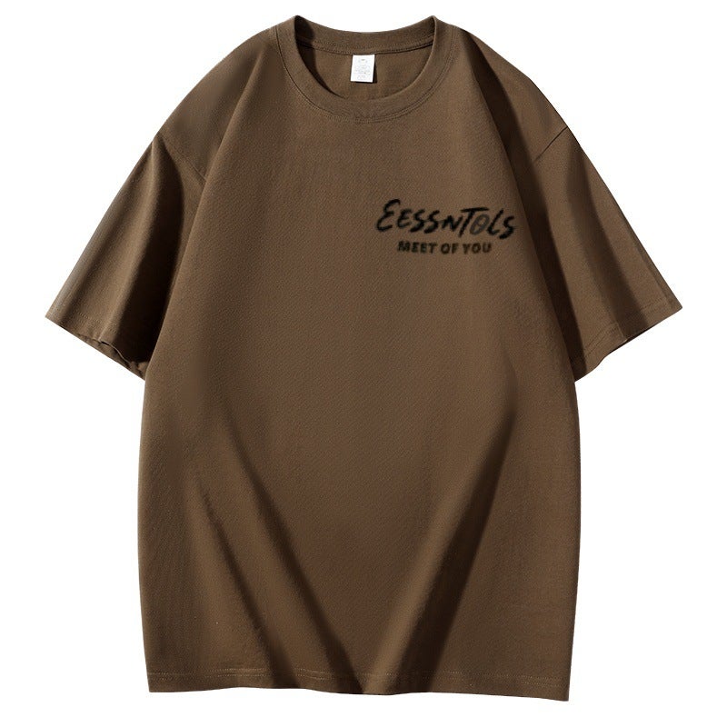 Xl270G Off-Shoulder Short-Sleeved T-Shirt Regular Short-Sleeved Round Neck Loose Summer Daily Youth Popular - Image 1