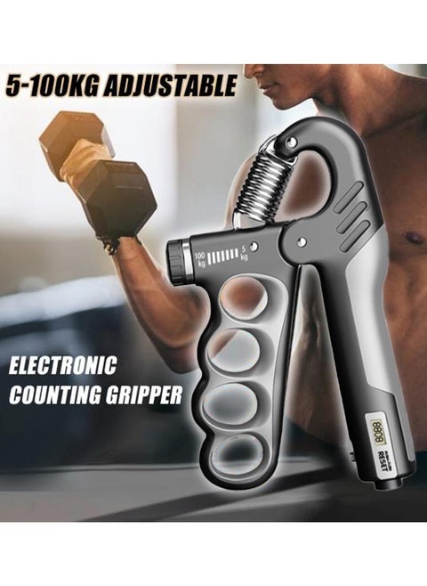Grip Exerciser with Comfortable Grip, Electronic Hand Gripper with Adjustable Resistance and Automatic Counting for Hand Training