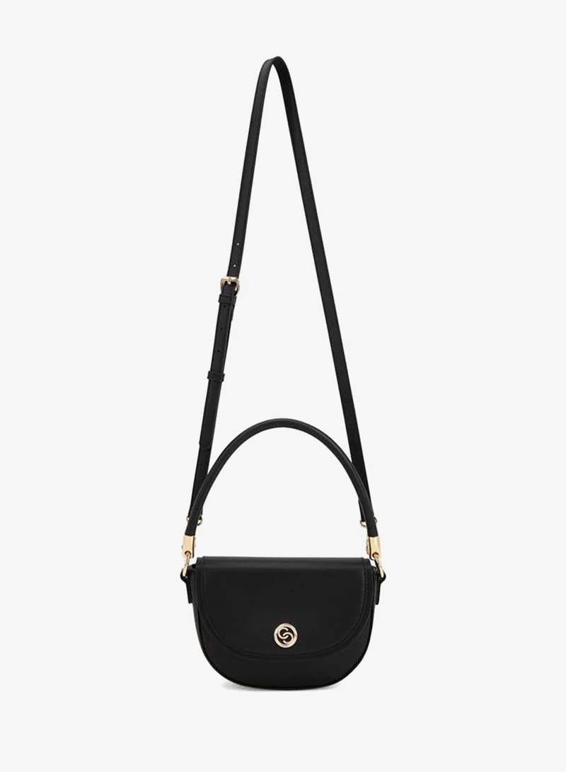 سيليست Textured Crossbody Bag With Button Closure