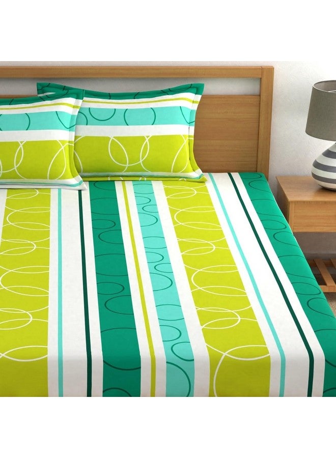 Dreamscape Microfiber Wrinkle & Fade Resistant Double Bedsheet with 2 Pillow Covers - (Size 87 x 94 inches, 140TC, Colour - Green) - Image 3