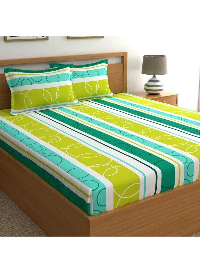 Dreamscape Microfiber Wrinkle & Fade Resistant Double Bedsheet with 2 Pillow Covers - (Size 87 x 94 inches, 140TC, Colour - Green) - Image 1