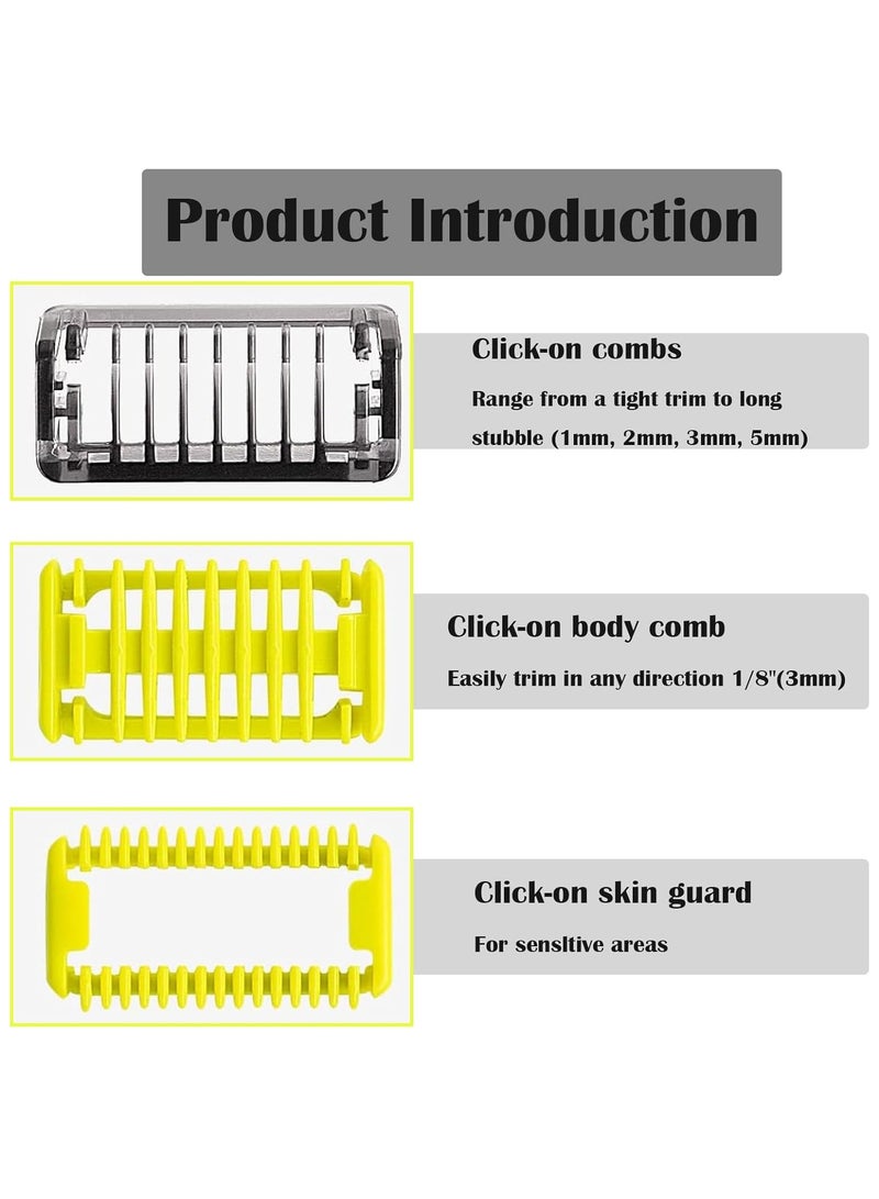 لينلي 7 قطع شفرة واحدة، ملحقات شفرة واحدة، مشط حماية قابل للتعديل، رأس شفرة بديلة واحدة، شفرة بديلة، ماكينة تشذيب احترافية مع واقيات شعر قابلة للتعديل - Image 3
