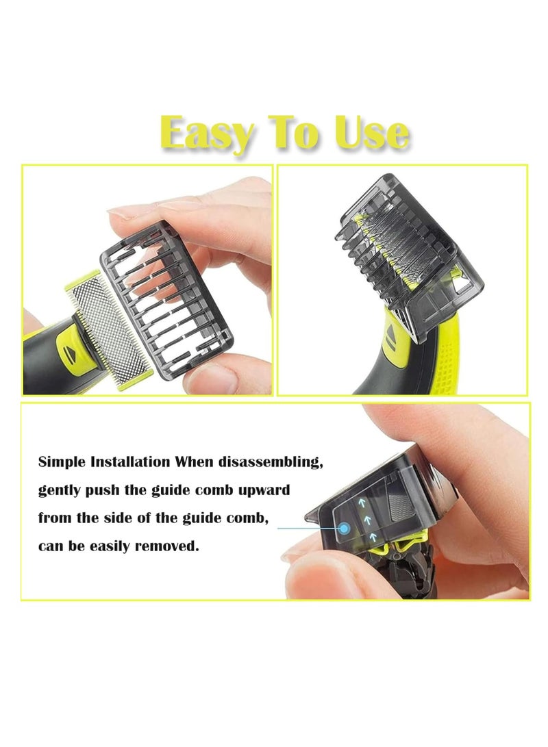 لينلي 7 قطع شفرة واحدة، ملحقات شفرة واحدة، مشط حماية قابل للتعديل، رأس شفرة بديلة واحدة، شفرة بديلة، ماكينة تشذيب احترافية مع واقيات شعر قابلة للتعديل - Image 4