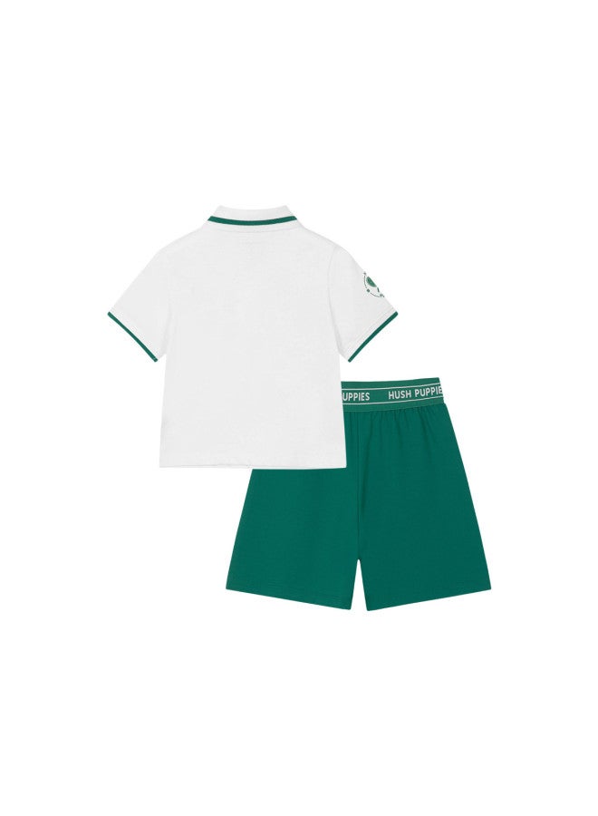 Hush Puppies Fashion Girls' Sportswear Summer Outfit Stretchy Running Children's School Uniform Two-piece Set - Image 3