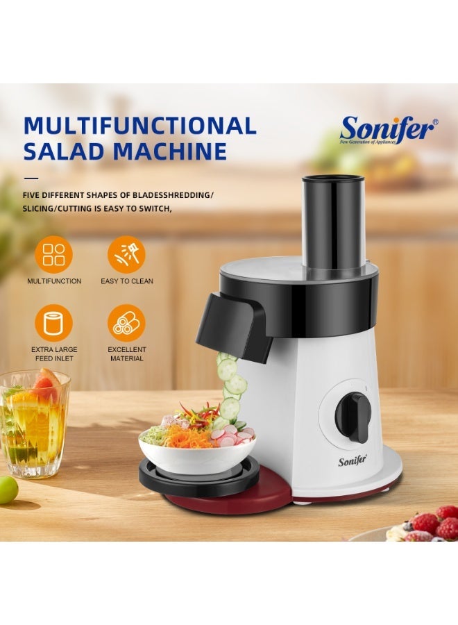 Sonifer 5-In-1 Electric Salad Maker And Vegetable Processor 200W With Premium Stainless Steel Blades, Easy Assembly And Cleaning For Efficient Meal Preparation Every Day - Image 1