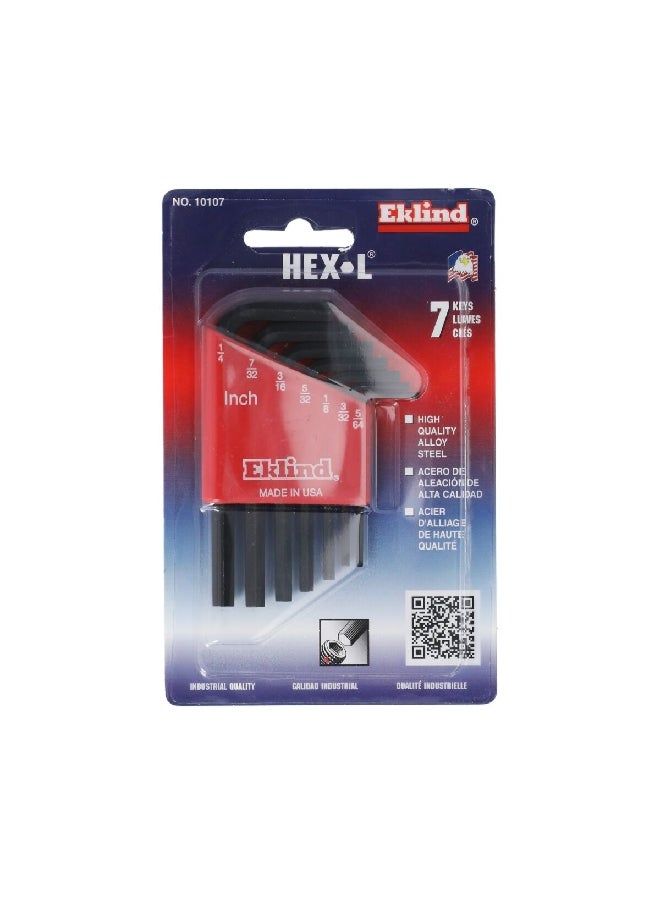Eklind 7-Piece High-Quality Durable Compact L-Shaped Hex Key Set Black 0.974 x 14.986 x 12.7 cm 10107 - Image 1