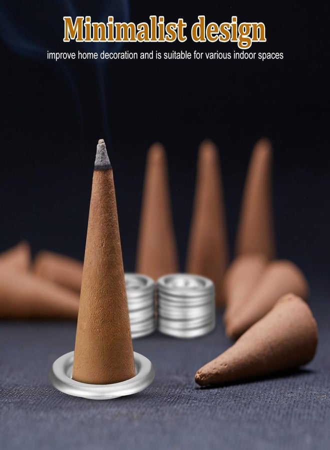 TOPPERFUN 40-Pack Mini Incense Holder Trays 1.18In Metal Cone Burner Stands for Home Aromatherapy and Decorative Incense Tray Use - Image 3
