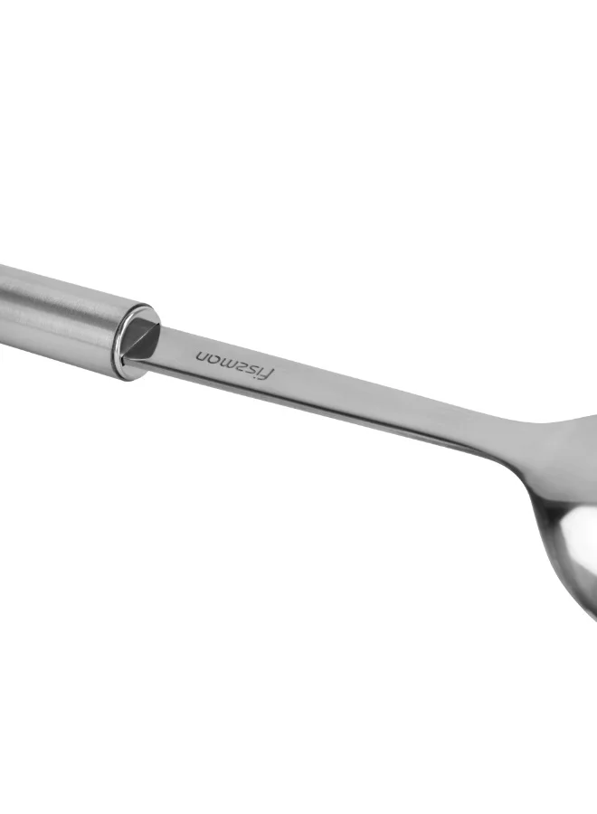 Fissman  Serving Spoon 33cm with Hanging Hole, Stainless Steel Kitchen Tool Bergamo Series | Anti-Rust Stainless Long-Handle Serving Spoon, Dishwasher Safe  | Best Price UAE