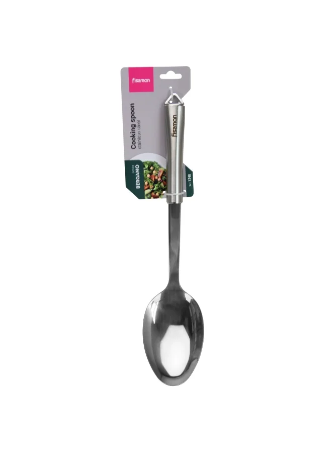 Fissman  Serving Spoon 33cm with Hanging Hole, Stainless Steel Kitchen Tool Bergamo Series | Anti-Rust Stainless Long-Handle Serving Spoon, Dishwasher Safe  | Best Price UAE