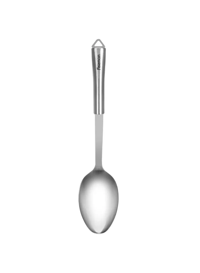 Fissman  Serving Spoon 33cm with Hanging Hole, Stainless Steel Kitchen Tool Bergamo Series | Anti-Rust Stainless Long-Handle Serving Spoon, Dishwasher Safe  | Best Price UAE