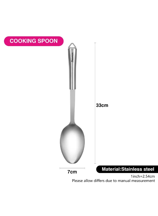 Fissman  Serving Spoon 33cm with Hanging Hole, Stainless Steel Kitchen Tool Bergamo Series | Anti-Rust Stainless Long-Handle Serving Spoon, Dishwasher Safe  | Best Price UAE