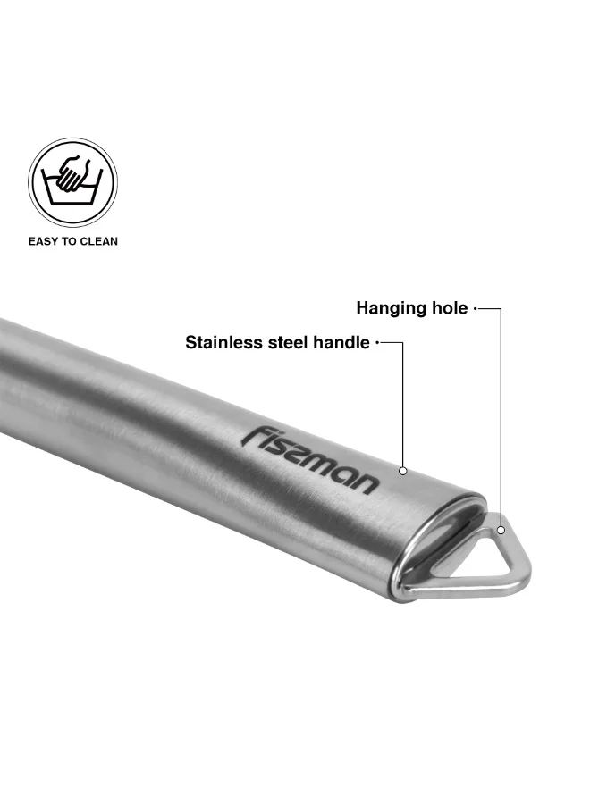 Fissman Serving Spoon 33cm with Hanging Hole, Stainless Steel Kitchen Tool Bergamo Series | Anti-Rust Stainless Long-Handle Serving Spoon, Dishwasher Safe