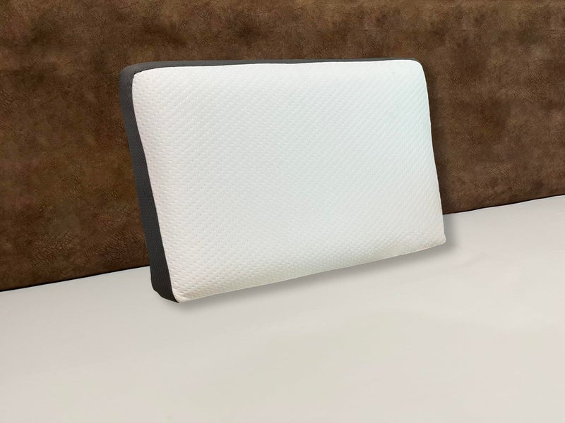 CUSHIO Memory Foam Cervical Pillow - Size 21"x13"x4" (Pack of 1) Orthopedic Pillow for Neck & Shoulder Pain Relief | Wake Up Refreshed | Free Removable Zipper Cover (White & Grey) - Image 1