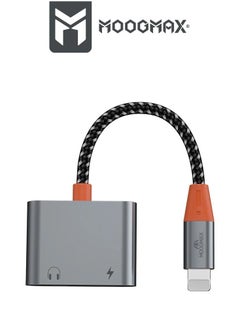 MOOGMAX A Headphone jack and a dual charger with an iPhone (Lightning) port. It is made of fabric that is difficult to cut and easy to carry. It transmits sound and charges quickly and with high quality.  - Image 3