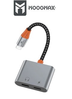 MOOGMAX A Headphone jack and a dual charger with an iPhone (Lightning) port. It is made of fabric that is difficult to cut and easy to carry. It transmits sound and charges quickly and with high quality.  - Image 2