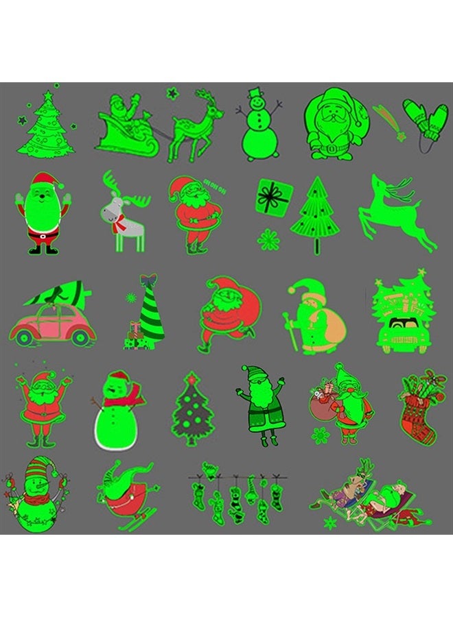 Ooopsiun Luminous Christmas Tattoos for kids, 12 Sheets Xmas Glow in the Dark Tattoo Stickers for Kids Stocking Stuffers Gift Bag Favors - Snowflake, Santa Claus, Snowman, Reindeer