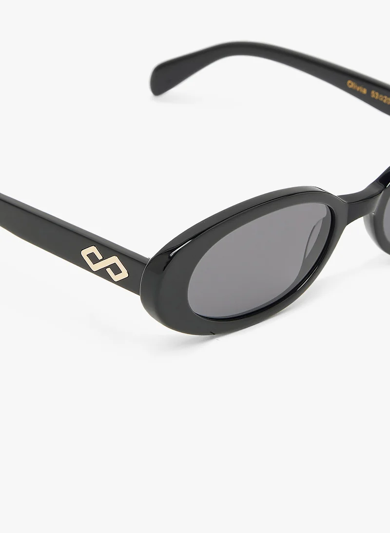 KAREN WAZEN Olivia Oval Sunglasses